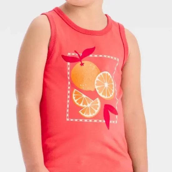 Toddler Girls' 'Oranges' Graphic Tank Top - Shirt - Cat & Jack&trade; Coral Orange image {1}