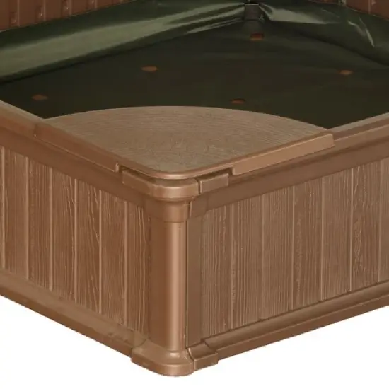 Modern Home 4ft x 4ft Weather Resistant Outdoor Sandbox Kit w/Cover image {3}