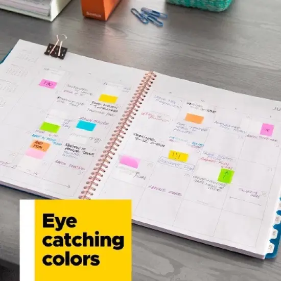 Post-it&reg; Flags, Assorted Bright Colors, .5 in. Wide, 100 Flags/On-the-Go Dispenser: Multicolor Removable File Tabs image {6}