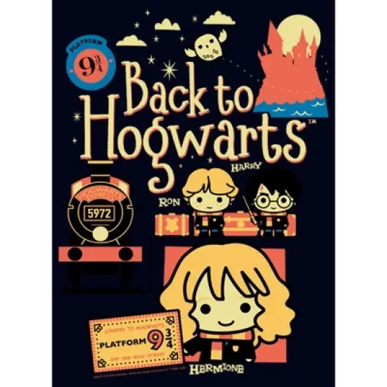Girl's Harry Potter Back to Hogwarts Cartoon T-Shirt image {1}
