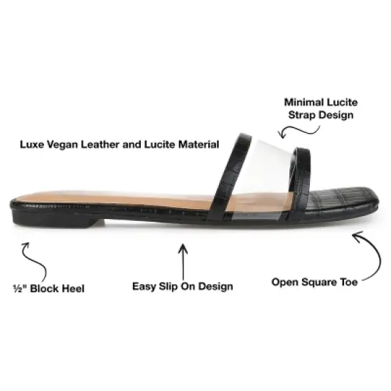 Journee Collection Womens Ramira Slide Flat Sandals image {7}