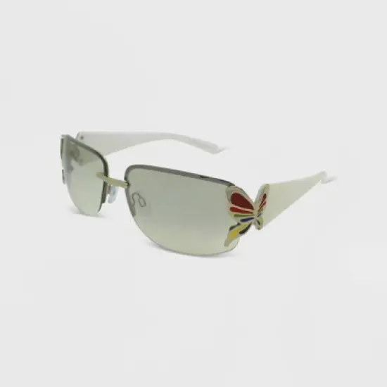 Women's Rimless Butterfly Wrap Sunglasses - Wild Fable&trade; White image {1}