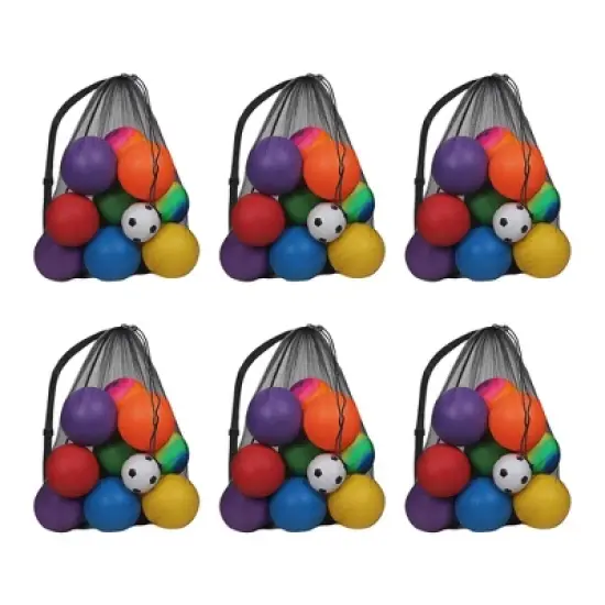 GSE 30"x40" Extra Large Mesh Sports Ball Equipment Drawstring Bag with Adjustable Shoulder Strap for Soccer, Basketball, Volleyball, Gym image {7}