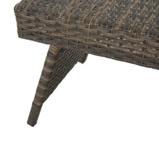 GDFStudio Thelma Outdoor Wicker and Aluminum Folding Side Table image {7}