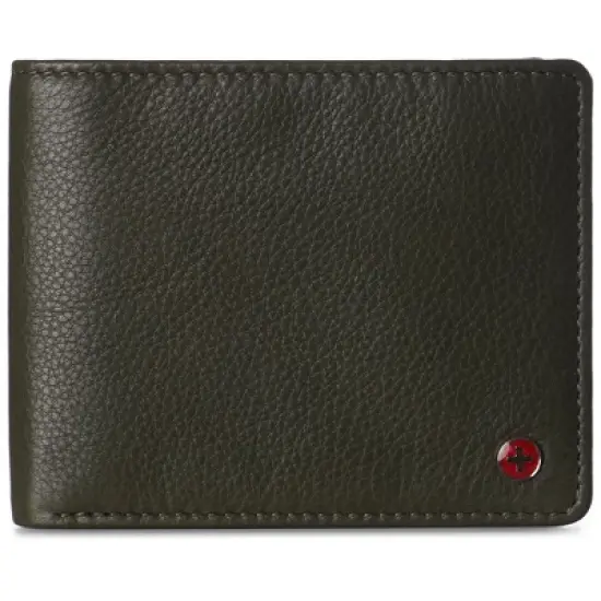 Alpine Swiss RFID Protected Mens Spencer Leather Wallet Bifold 2 ID Windows Divided Bill Section Comes in Gift Box image {12}