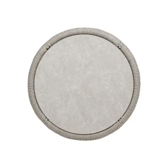 Jennifer Taylor Home Everly 21.5" Round Woven Patio Coffee Table, Light Beige Olefin image {2}