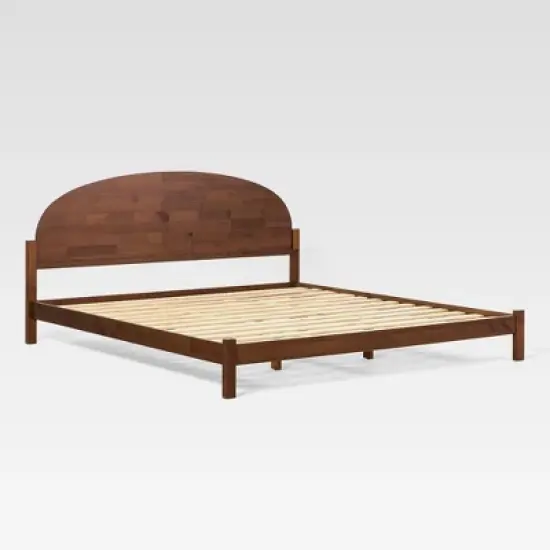 Saracina Home King Boho Arched Headboard Solid Pine Bed image {6}