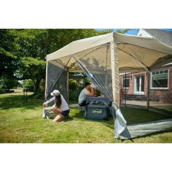 Coleman Back Home 15'x13' Screened Shelter - Tan image {9}