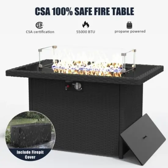 LayinSun Outdoor Patio Furniture Set, Black Rattan Wicker Sectional Swivel Rocker Chairs Sets with Ottomans, Swivel Glider Chair image {5}