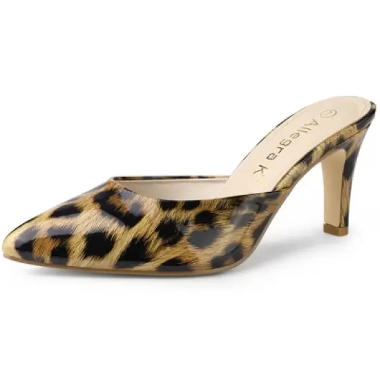 Allegra K Women's Pointed Toe Stiletto Slide Mules Heels image {9}