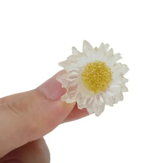 Unique Bargains Sunflower Shoelace Charms Clear Gold Tone 1 Pair image {2}