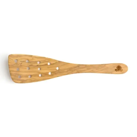 Berard Handcrafted Olive Wood 12 Inch Curved Slotted Spatula image {3}