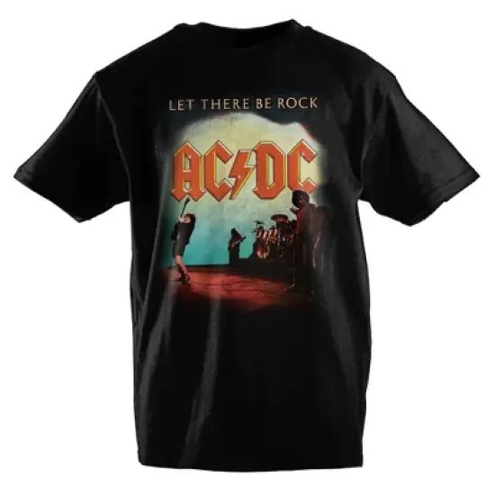 Youth Rock Let There Be Rock Classic Vintage ACDC Shirt Boys Graphic Tee-X-Small image {1}