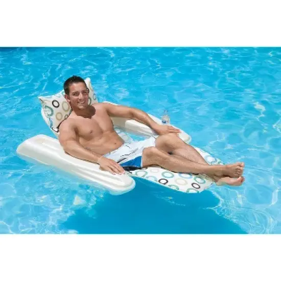 Poolmaster Swimming Pool Adjustable Floating Chaise Lounge - Rio Sun/Mod Dots image {4}