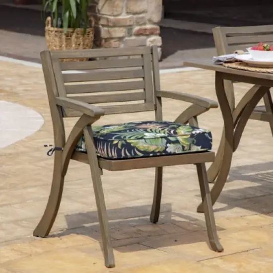 19" x 20" ProFoam Outdoor Rounded Back Seat Cushion Simone Tropical Blue - Arden Selections image {1}