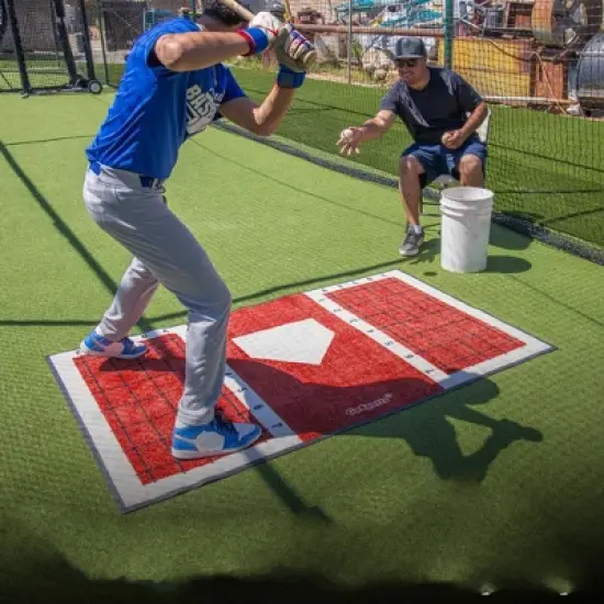 GoSports Baseball and Softball Hitting Mat with Batting Stance Alignment Guide image {4}