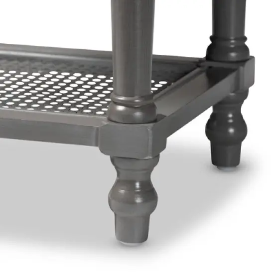 Sheldon Vintage Wood 1 Drawer Nightstand Gray - Baxton Studio image {5}