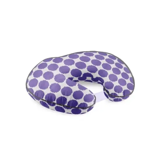 Bacati - 3 pc Ikat Zigzag Purple Dots Muslin Hugster Feeding & Infant Support Nursing Pillow Nursing Pillow with Insert image {3}