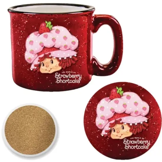Courtside Market Strawberry Shortcake Vintage 15 oz Mug & Ceramic Coaster Set image {1}