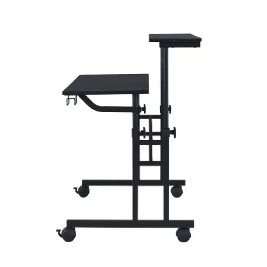 Rolling Writing Desk with Height Adjustable Desktop and Moveable Shelf - Techni Mobili image {3}