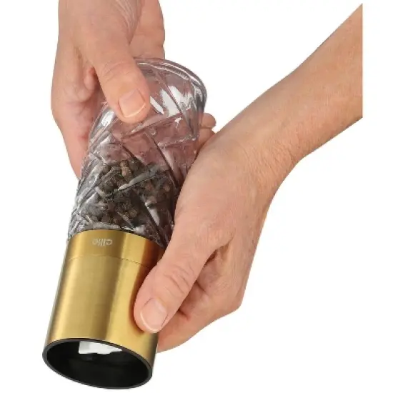 Cilio "Cristallo" Salt or Pepper Mill, Gold, 2"dia. X 6.7" image {3}