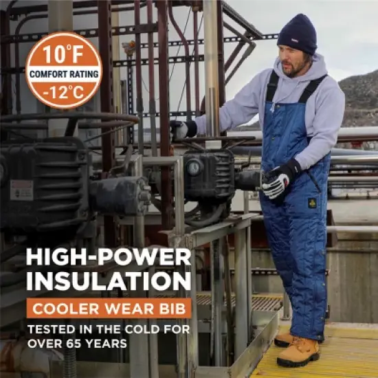 RefrigiWear Men's Cooler Wear Fiberfill Insulated Bib Overalls image {1}