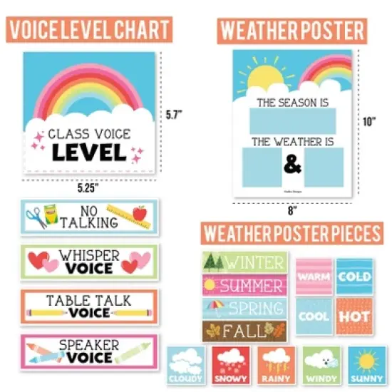 Hadley Designs Rainbow Circle Time Bulletin Board Calendar for Classroom image {3}