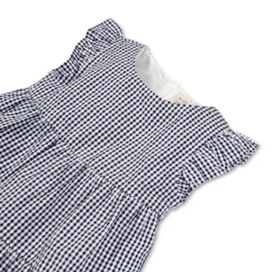 Hope & Henry Girls' Organic Cotton Flutter Sleeve Short Tiered Dress, Toddler image {1}