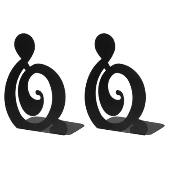 Unique Bargains Musical Note Shaped Metal Support Bookend for Home Office Stationery Storage image {6}