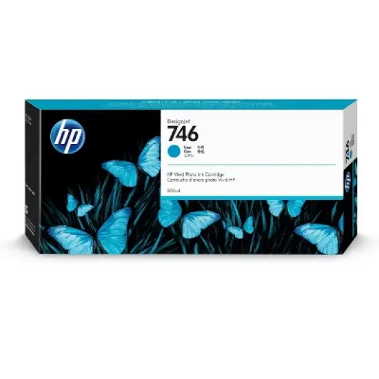 HP 746 300-ml Cyan DesignJet Ink Cartridge, P2V80A image {4}