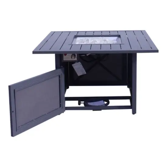 Courtyard Casual Santa Fe 5 pc Square Fire Pit Set with Sling Reclining Chairs  Includes One Square Fire Pit and Four Sling Reclining Chairs image {5}