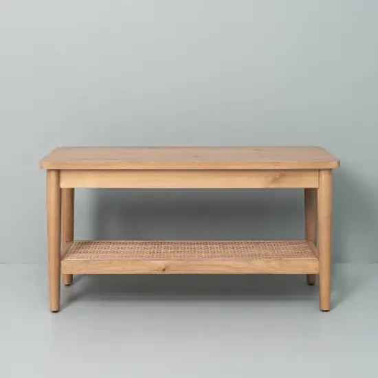 Wood & Cane Bench Natural - Hearth & Hand&trade; with Magnolia image {2}