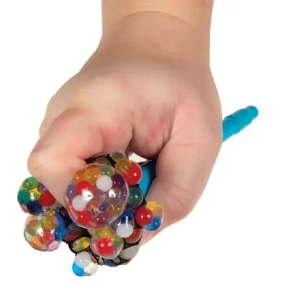 Rainbow Mesh Fidget Pens (4 Pack) - Fun & Stress Relief, Squishy Boba Ball Toppers image {1}