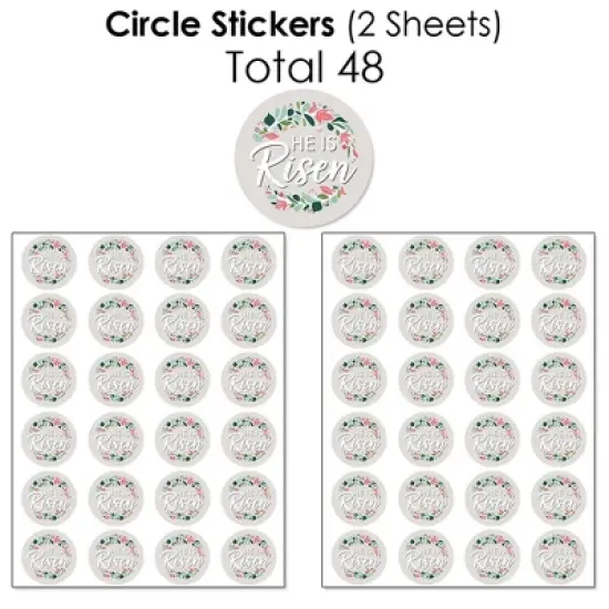 Big Dot of Happiness Religious Easter - Mini Candy Bar, Round Candy, & Circle Stickers - Christian Holiday Party Candy Favor Sticker Kit - 304 Pieces image {5}