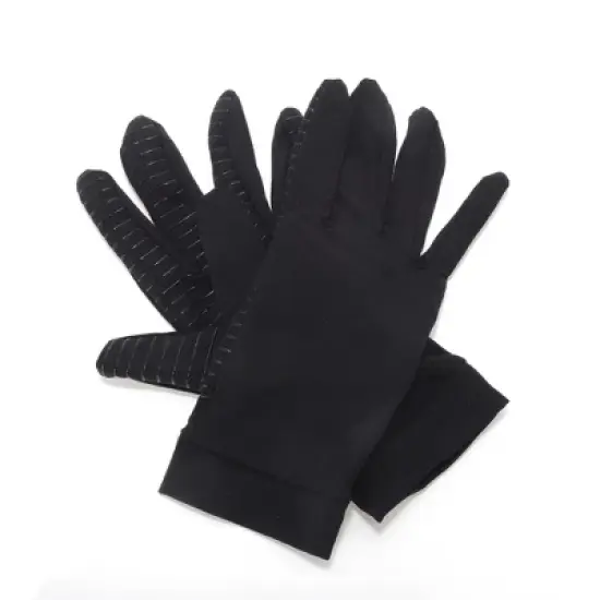 Unique Bargains Non-slip Horizontal Striped Full Finger Compression Gloves for Sport 1 Pair image {3}