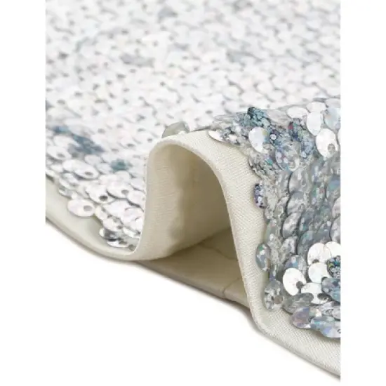 Allegra K Women's Halloween Sequin Crop Sparkle Glitter Short Sleeve Shinning T Shirt image {4}