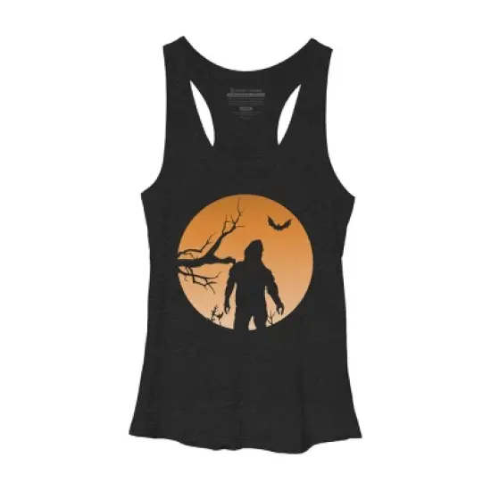 Women's Design By Humans Yeti Halloween Harvest Moon By LivedInTees Racerback Tank Top image {4}