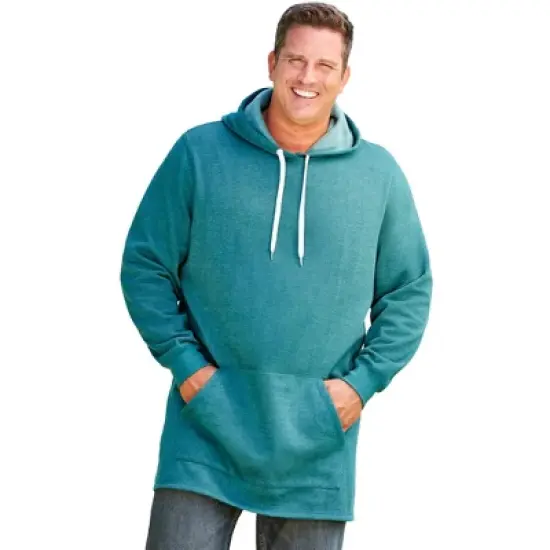 KingSize Men's Big & Tall Fleece longer-length pullover hoodie image {5}