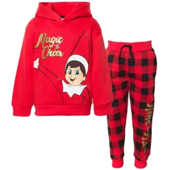 The Elf on the Shelf Fleece Pullover Hoodie and Pants Outfit Set Toddler to Big Kid image {7}