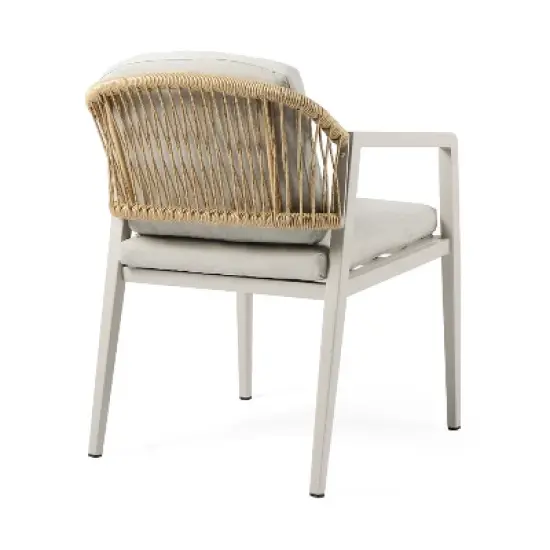 7-Piece Outdoor Dining Set Patio Set with PE Rattan Dining Chair and Extendable Dining Table, Acacia Wood, Gray+Natural-ModernLuxe image {13}