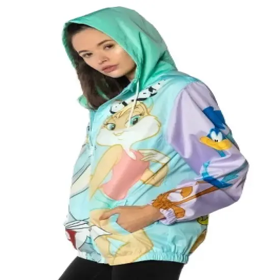 Members Only Women's Looney Tunes Colorblock Windbreaker Jacket image {1}