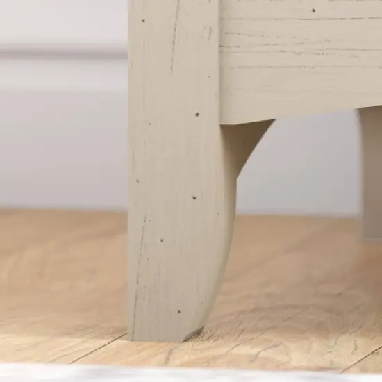 Salinas Hall Tree with Storage Bench Antique White - Bush Furniture image {4}