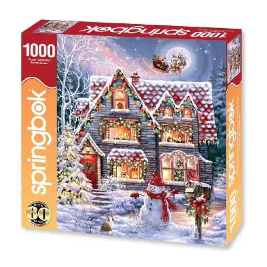 Springbok Christmas Eve Cottage Jigsaw Puzzle - 1000pc image {1}