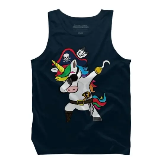Men's Design By Humans Dabbing Dance Pirate Unicorn Gifts Funny Halloween Costume Gift By lukesstore Tank Top image {6}