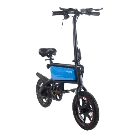 GOTRAX Adult Shift S2 14" Step Over Electric Folding Bike - Black image {7}