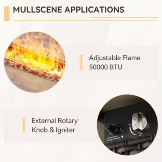 POCASSY L-Shaped Patio Sectional Sofa Set with Fire Pit Table, All Weather Gray Wicker Outdoor Furniture Set with Swivel Chair and Propane Fire Pit image {8}