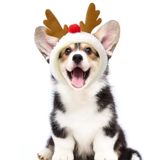 Unique Bargains Christmas Holiday Dog Hat Pompoms Headwear Costume image {2}