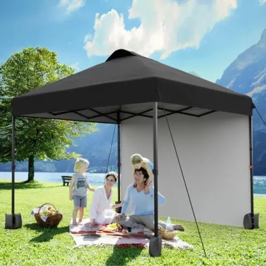 10x10 Pop Up Canopy with Sidewalls for Outdoor, Portable Outdoor Canopy with One Push Setup, Easy Set-Up Waterproof Pop Up Tent for Outdoor Party image {9}