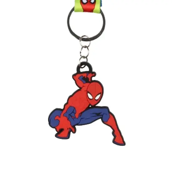 Marvel Spider-Man Many Faces Wrist Strap Lanyard for Keys with 2" Keychain image {1}