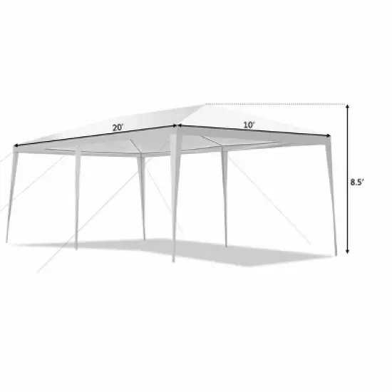 Costway 10'x20' Canopy Tent Heavy Duty Wedding Party Tent 4 Sidewalls W/Carry Bag image {2}
